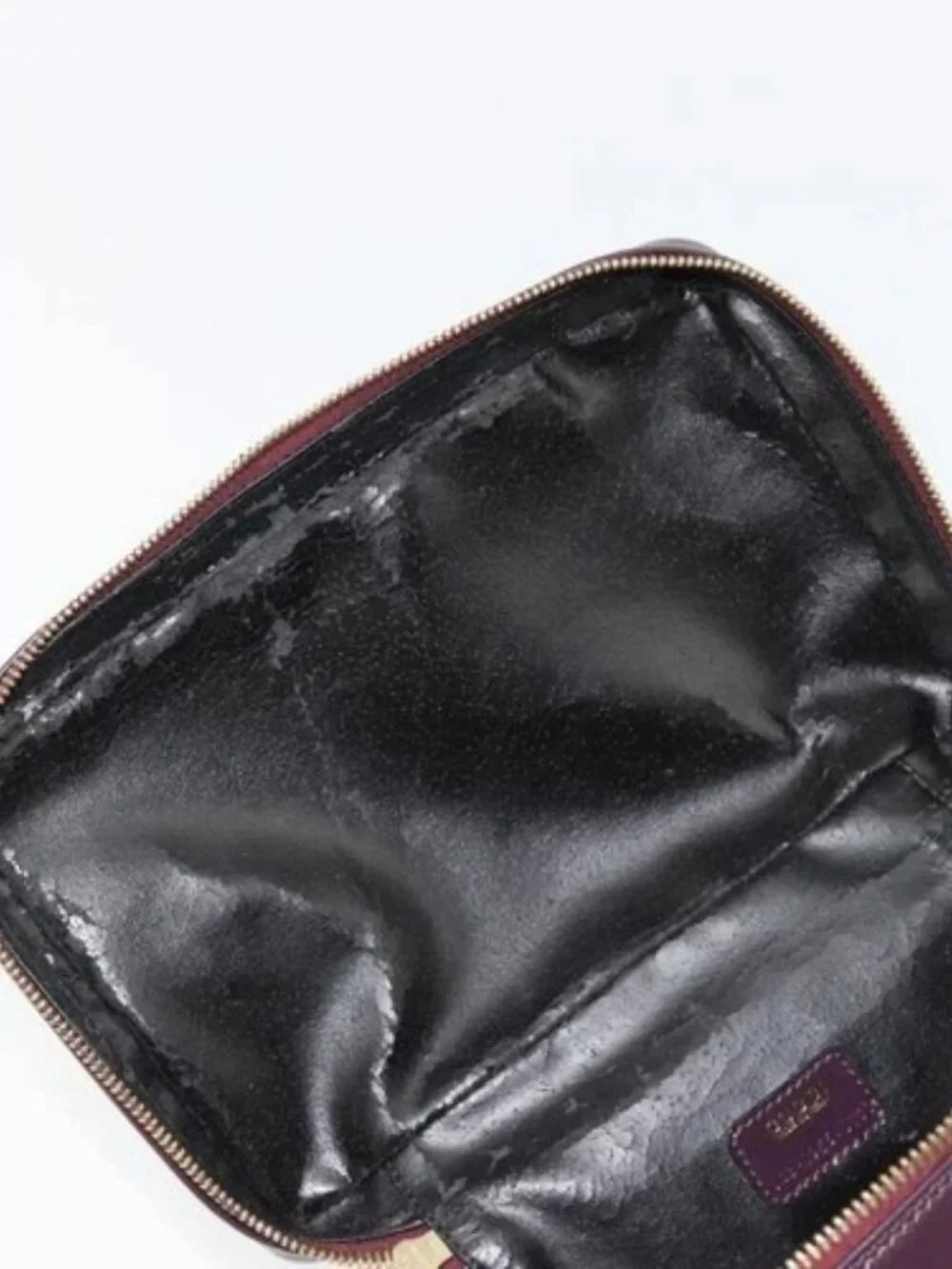GUCCI Bamboo Vanity Hand Bag Patent leather Navy Gold 032 1956 0150 Auth 182446